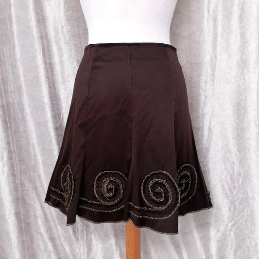 00’s fairy earthcore brown skirt with spiral details 🌀