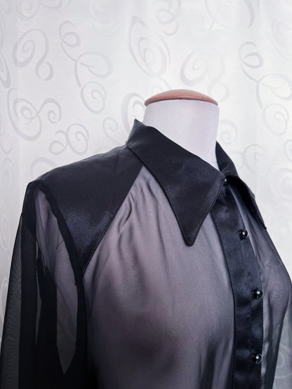 00’s whimsy black mesh shirt 🕷️