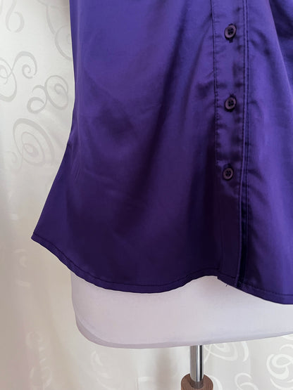 00’s Orsay Dark Coquette satin purple shirt 💜