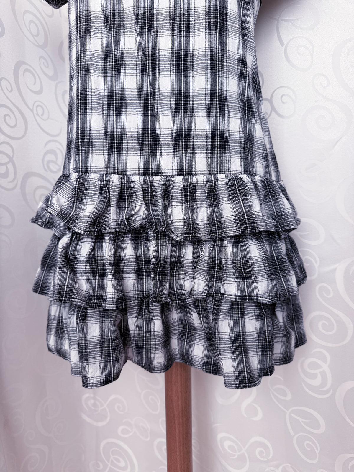 Horror Protagonist/Dark Coquette plaid mini dress 🎞️🗝️