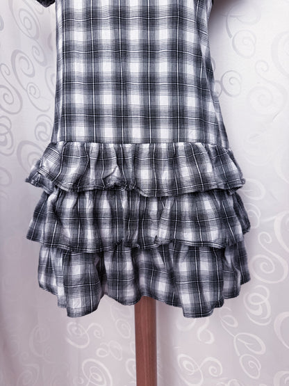 Horror Protagonist/Dark Coquette plaid mini dress 🎞️🗝️