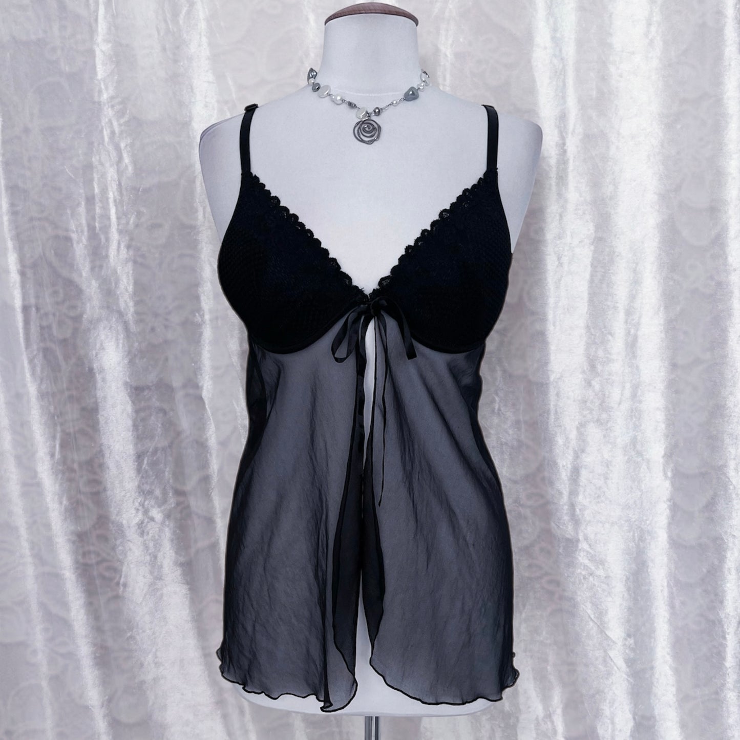 Beautiful fairy black bustier top with mesh detail 🌀🦇