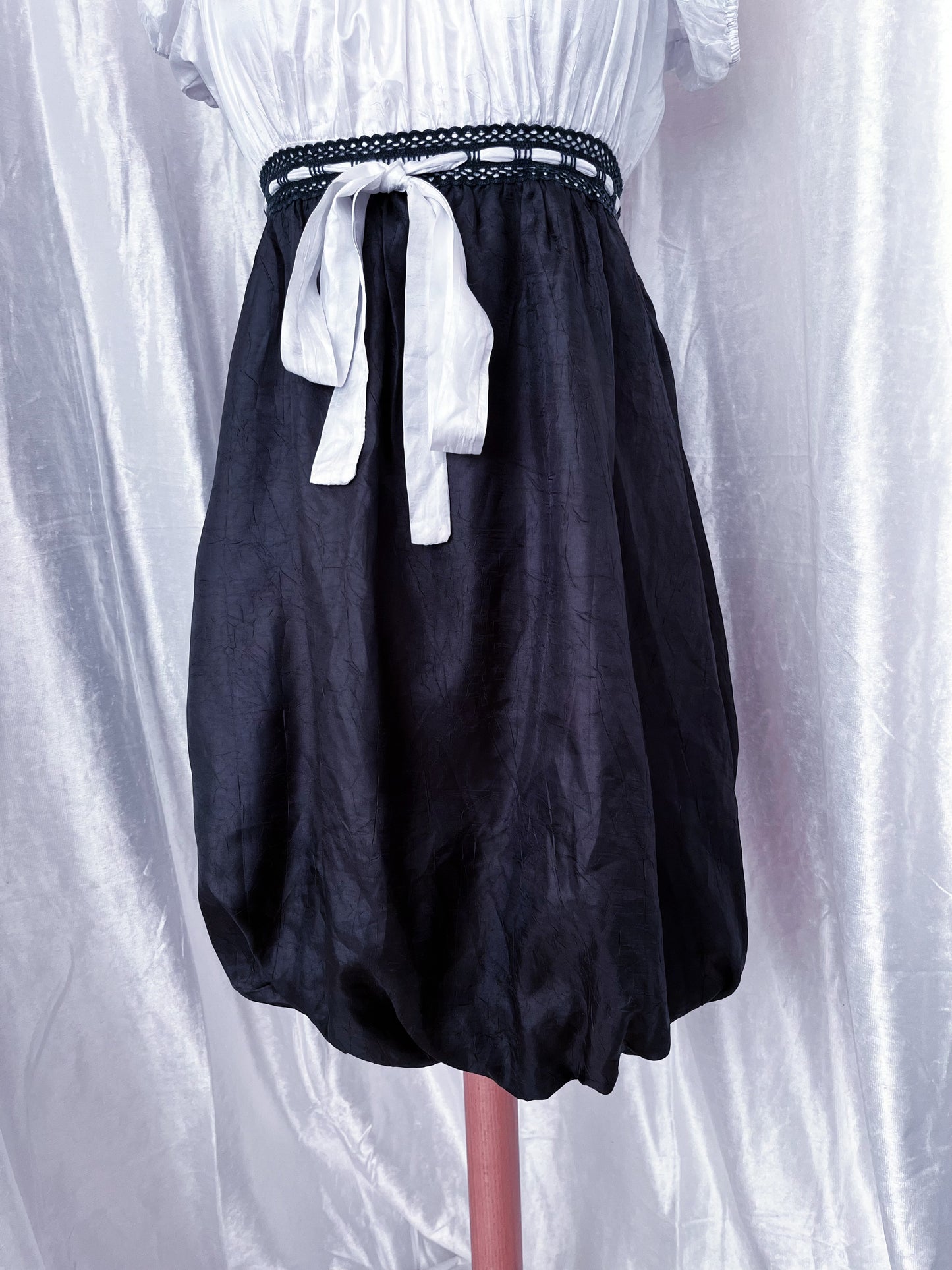 00’s milkmaid gothic coquette dress ⋆.ೃ࿔*:･