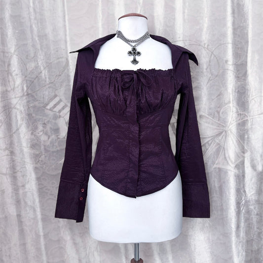 Gothic/Whimsy victorian style purple striped shirt 💜🔮