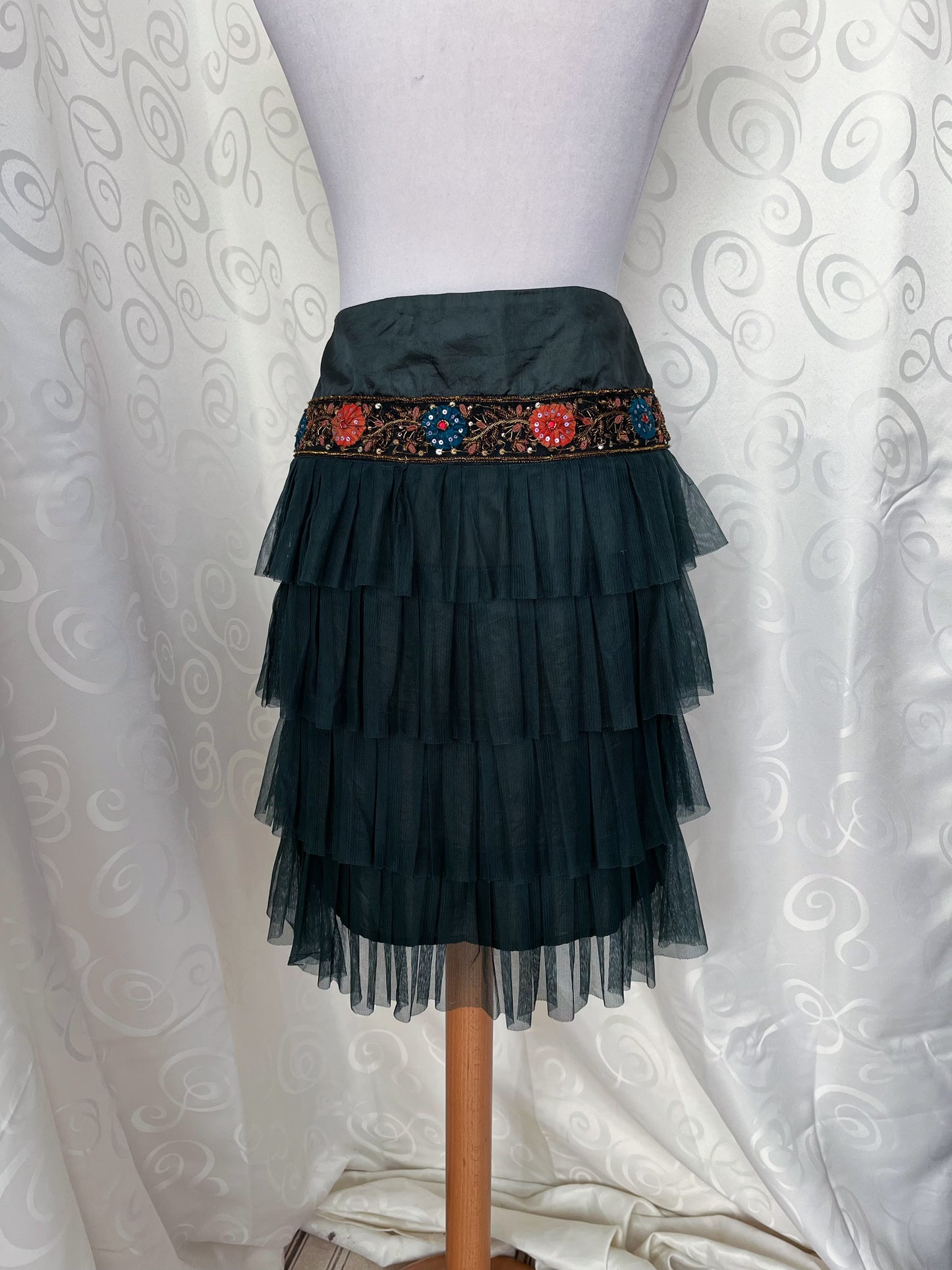 00’s whimsygoth green tulle skirt 🧚🏾