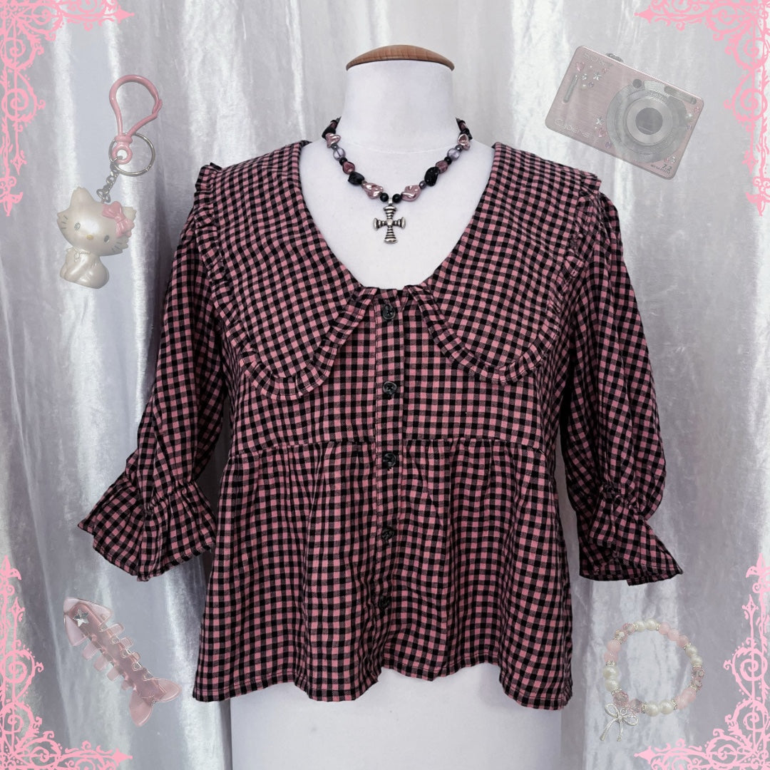 Miss Selfridge picnic coquette checked shirt 🧺