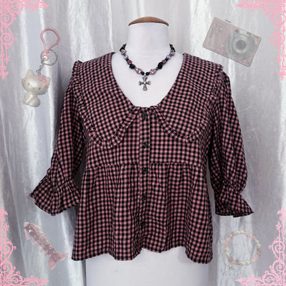 Miss Selfridge picnic coquette checked shirt 🧺