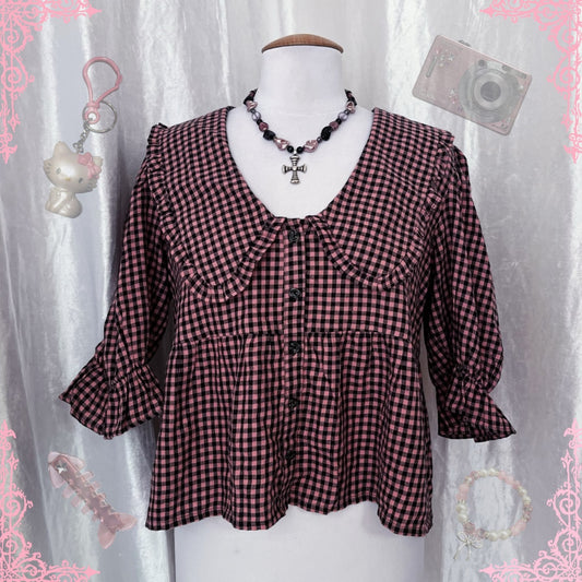 Miss Selfridge picnic coquette checked shirt 🧺