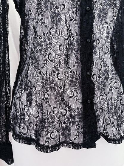 Gothic spiral lace shirt 🌀🦇