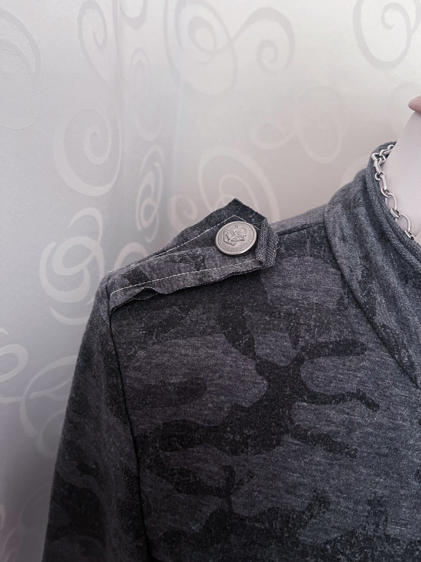 Gothic military style light camo grey blazer