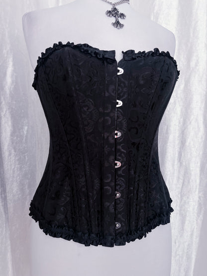 Alcatraz-Gothic black brocade corset 🦇