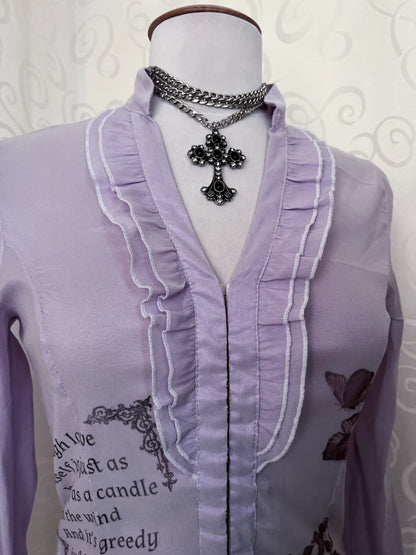 Rule of Rose Inspired Reworked lilac shirt 🦋🥀