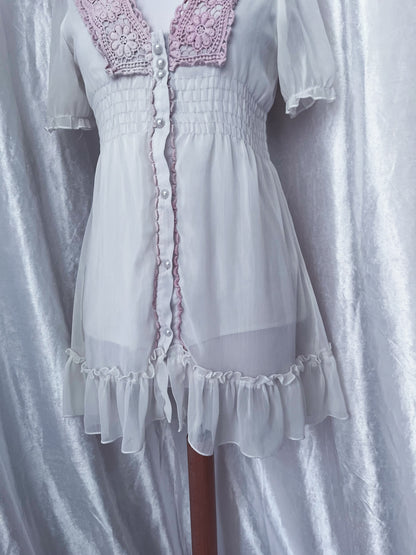 Dreamy coquette cotton & mesh dress 🎀