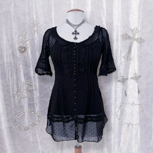 Lucy Paris Gothic lolita style mesh shirt with tank top 🎀