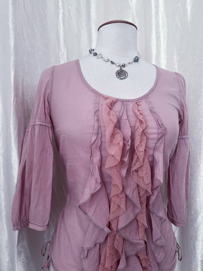 Street One cotton coquette fairy ruffle top 🎀