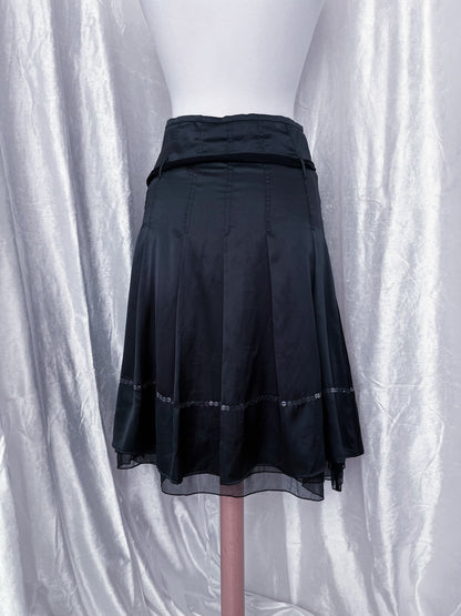 Whimsy black midi skirt with sequin & tulle detail 🕸️