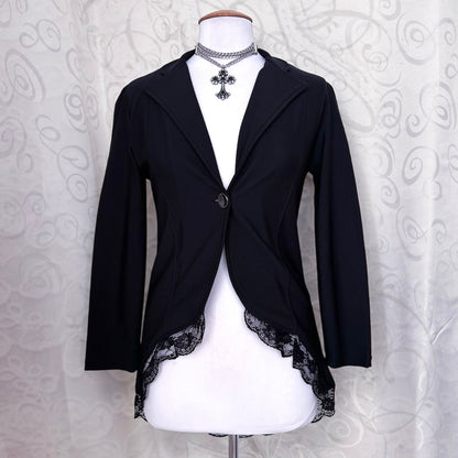Gothic/Jirai Kei style blazer with lace trim detail & tail 🕷️🦇