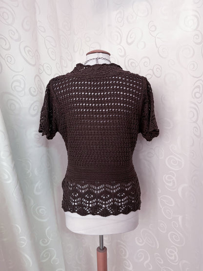 00’s whimsy brown knit top 🐌