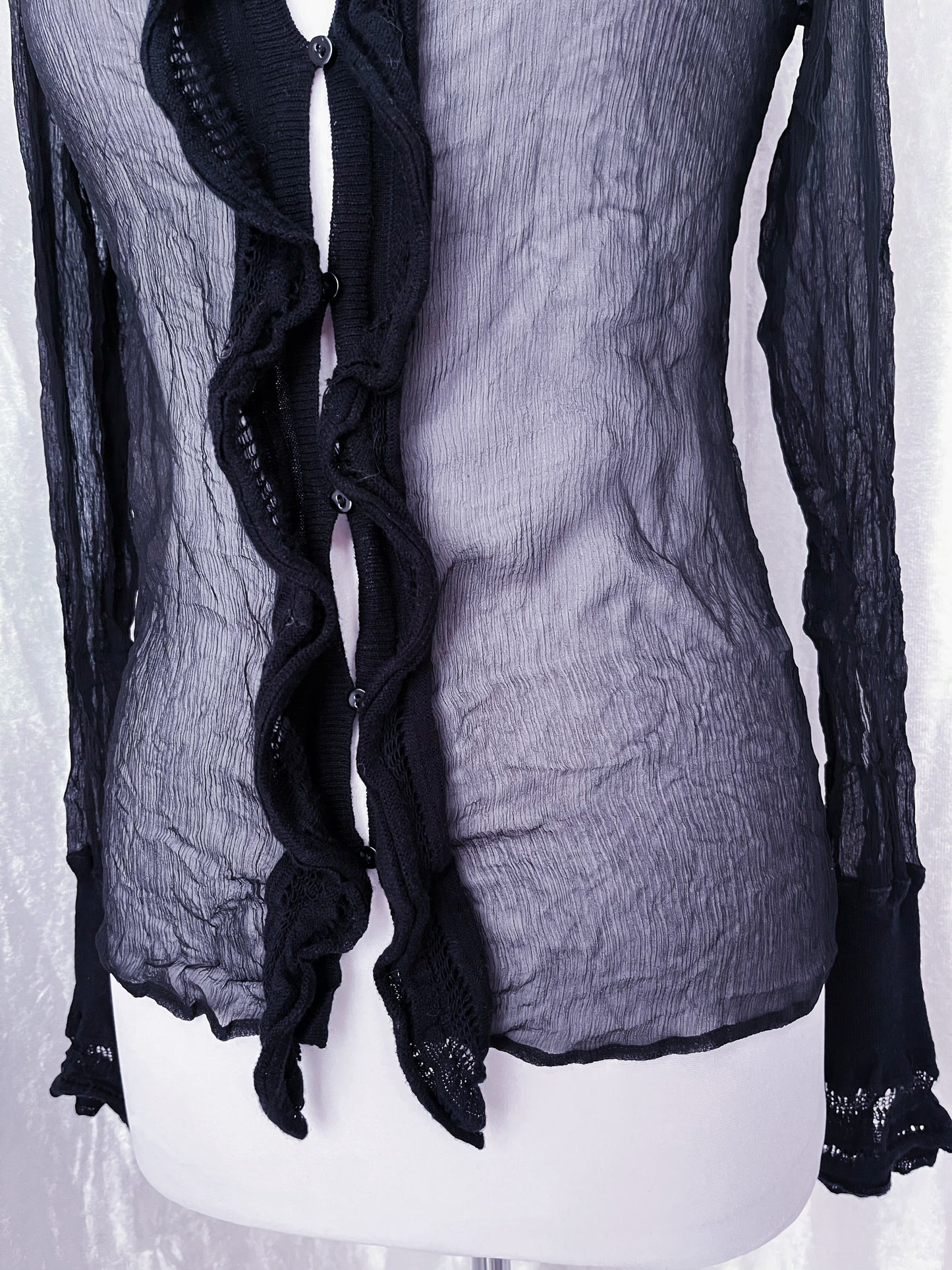 00’s Intimissimi dark fairy sheer shirt 🕸️🧚🏼