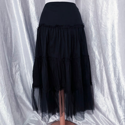 Whimsygoth fairy black cotton skirt 🦇💜