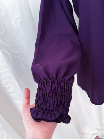 Gothic Jirai Kei dark purple ruffle shirt 💜💞