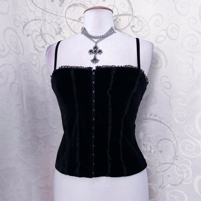 00’s Gothic velvet corset 🕸️🕷️