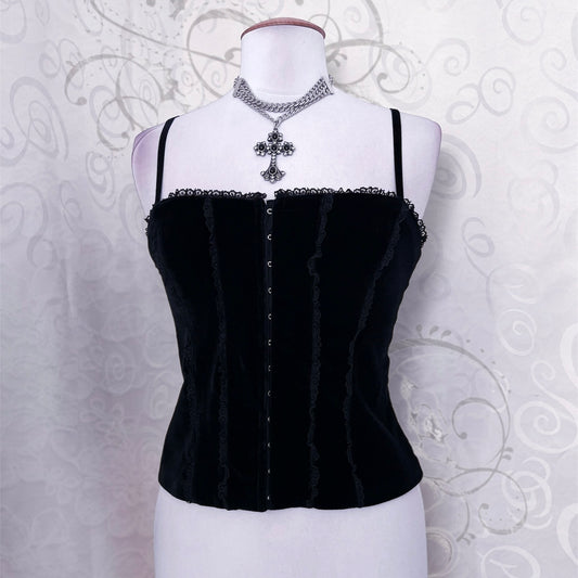00’s Gothic velvet corset 🕸️🕷️