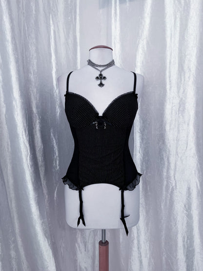 Gothic striped corset 🕷️