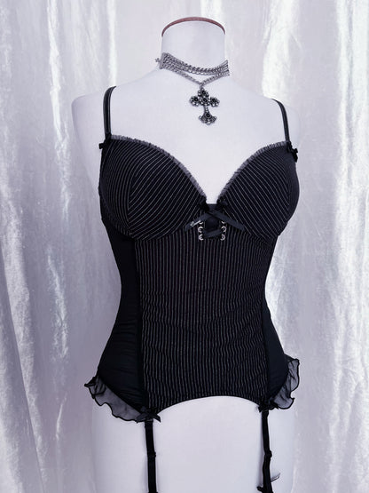 Gothic striped corset 🕷️