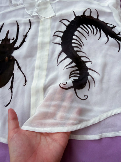REWORKED whimsy Loved the Unloved see-through ruffle top🐛🪲