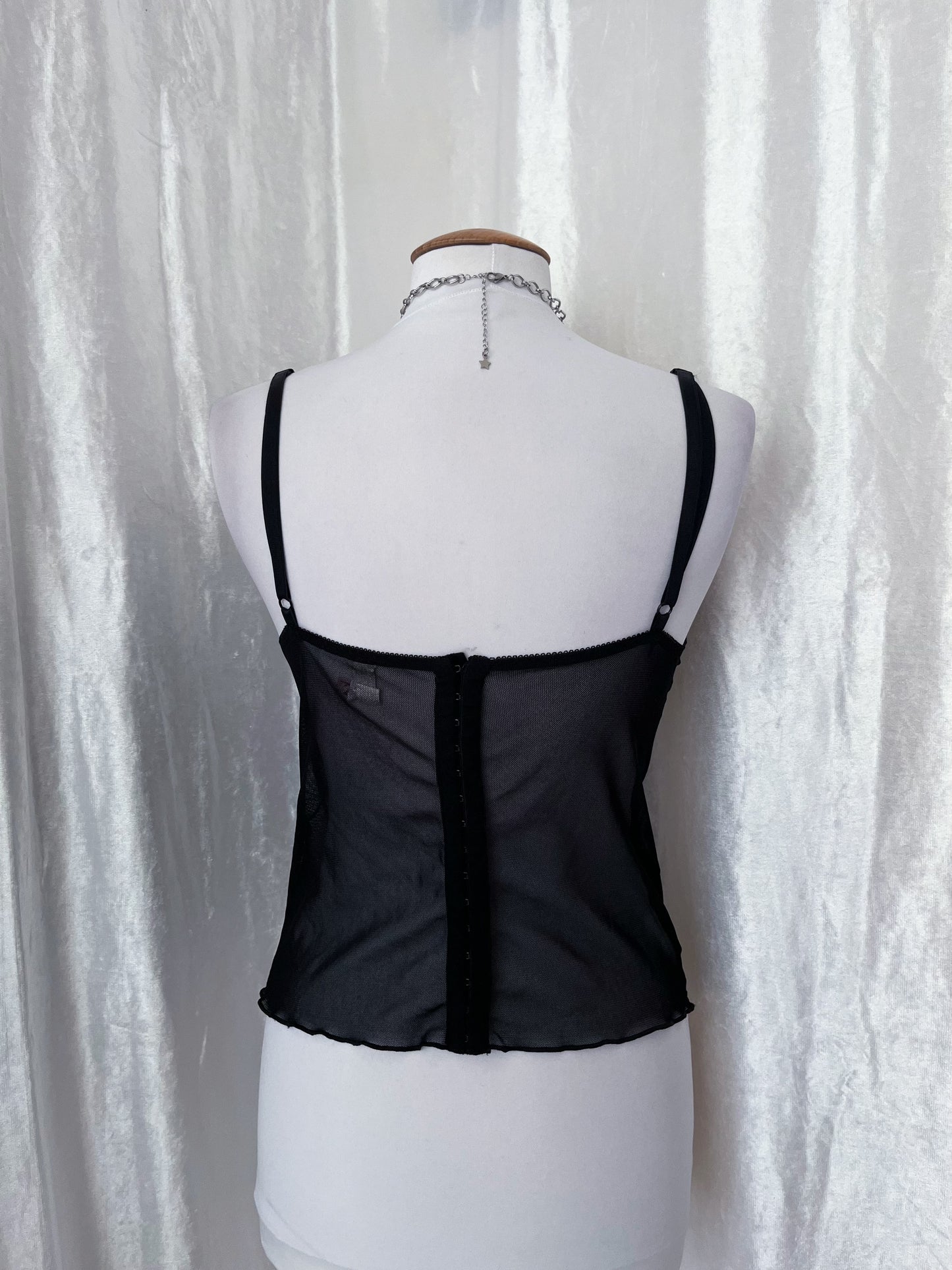 Gothic mesh & faux leather corset top 🎀
