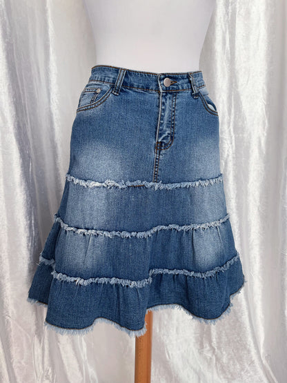 00’s denim coquette skirt 🎀