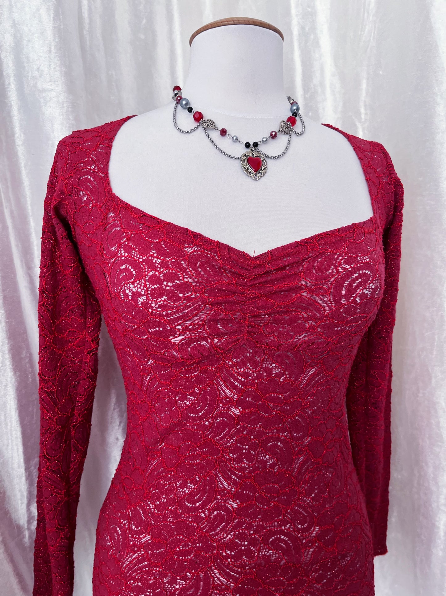 Gothic red lace top