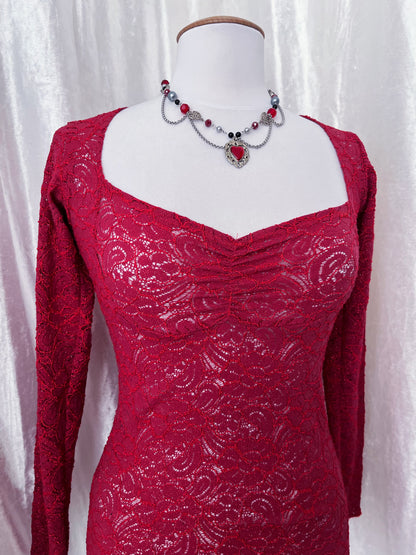 Gothic red lace top