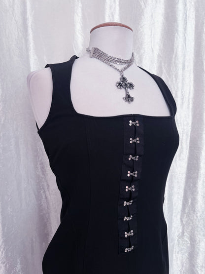 00’s Gothic black fitting dress 🦇