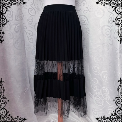 Whimsygoth black maxi skirt with tulle detail 🖤