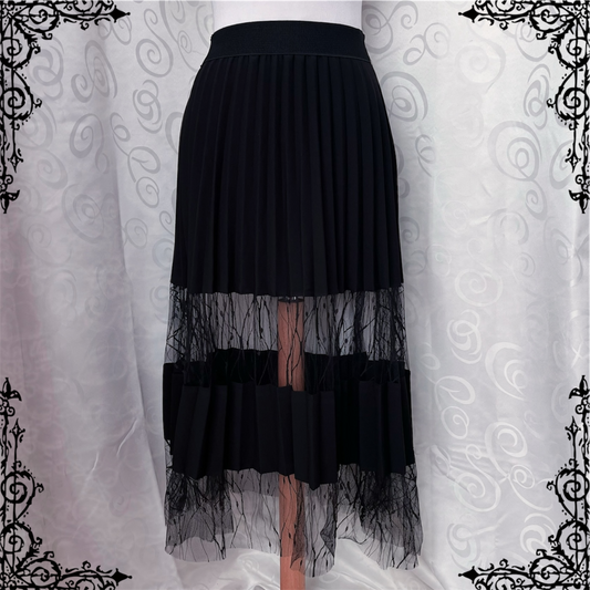 Whimsygoth black maxi skirt with tulle detail 🖤
