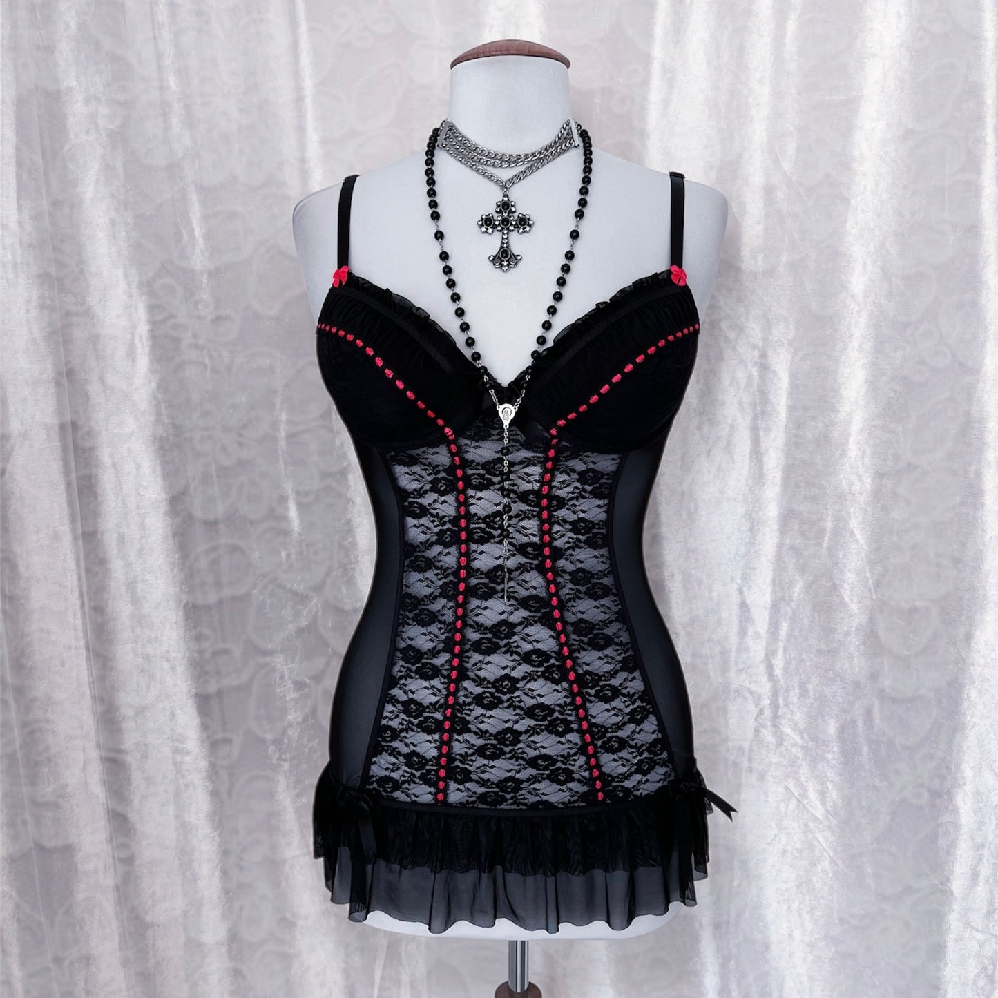 Gothic mesh & lace babydoll 🌹