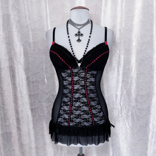 Gothic mesh & lace babydoll 🌹