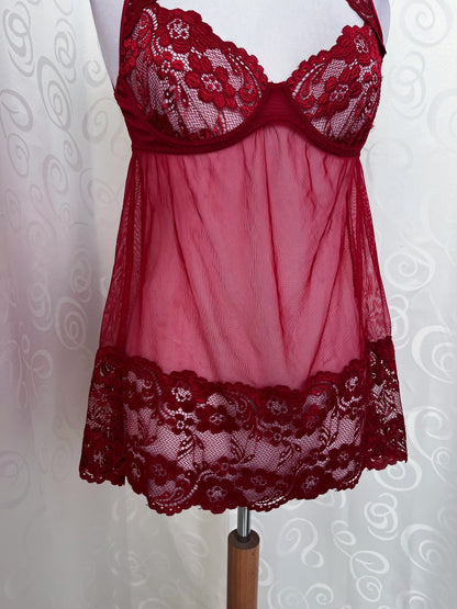 Ethereal hot red mesh bustier top ❤️🕷️