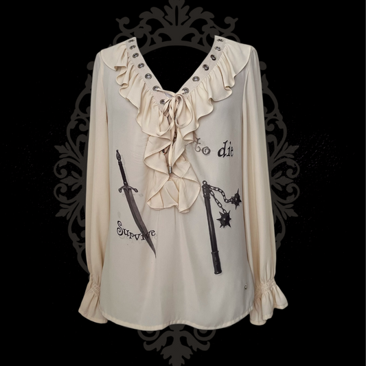 Survive to die REWORKED lace-up mesh top 🗡️⚔️