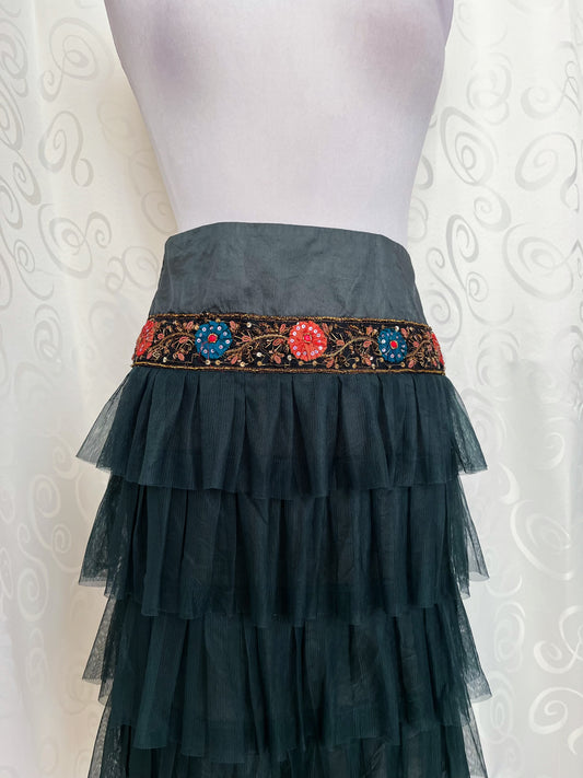 00’s whimsygoth green tulle skirt 🧚🏾