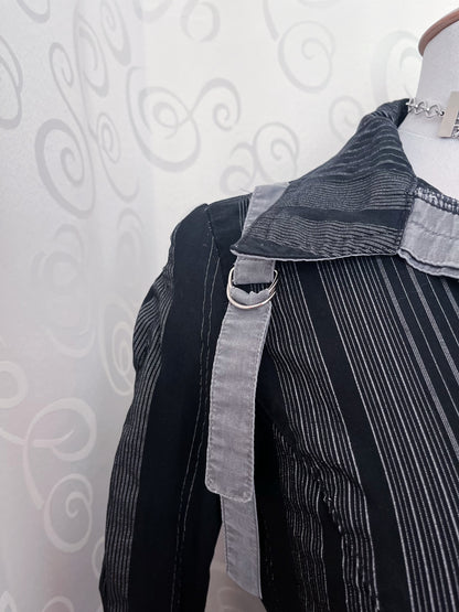 00’s Cache Cache iconic office striped dress with belt details 🖤🗡️