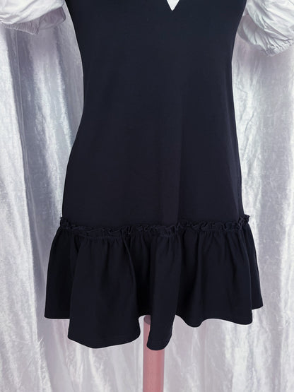 Beautiful coquette black & white dress with puff sleeves 🍰🍓