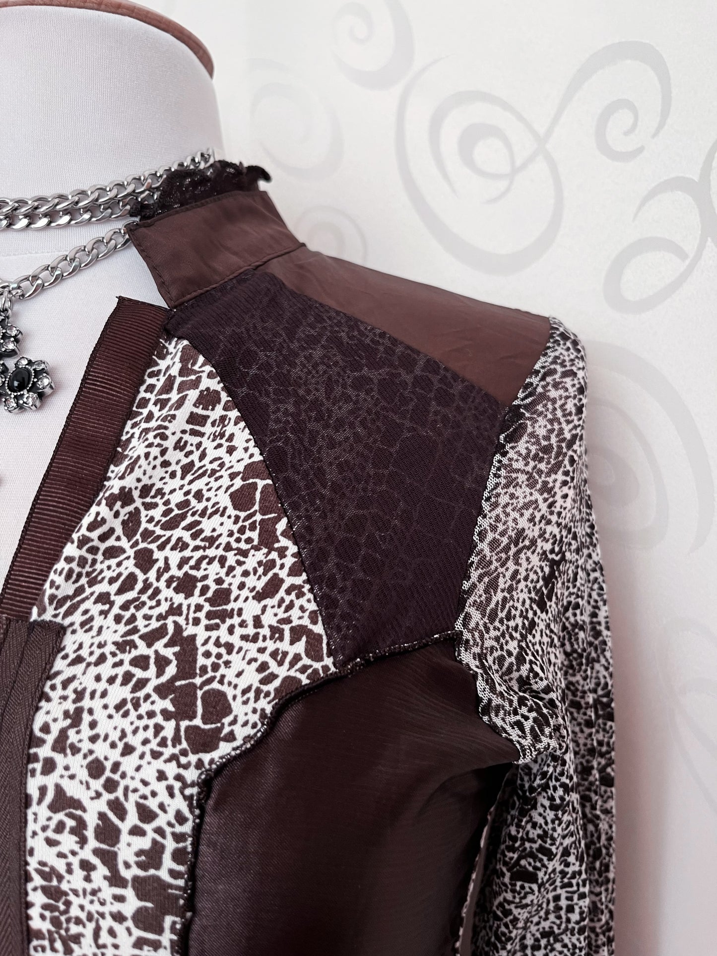 00’s iconic double zipper animal print x cowboy style mesh shirt 🧲🐴