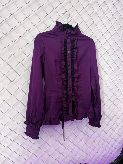 Dracula Victorian purple blouse with ruffle detail .⋆♱