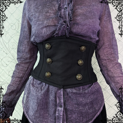Dracula Black Cotton Panel Waist Cincher🦇