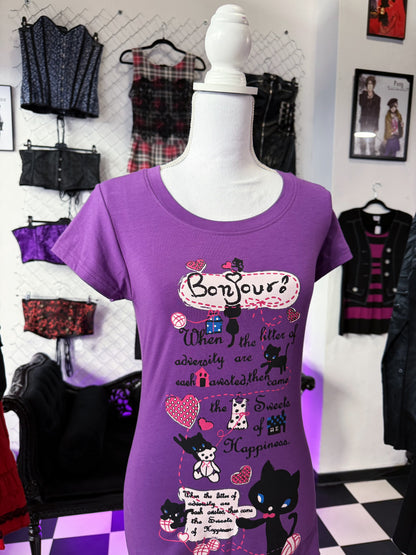 00’s Twee purple Cat tee 🐈‍⬛