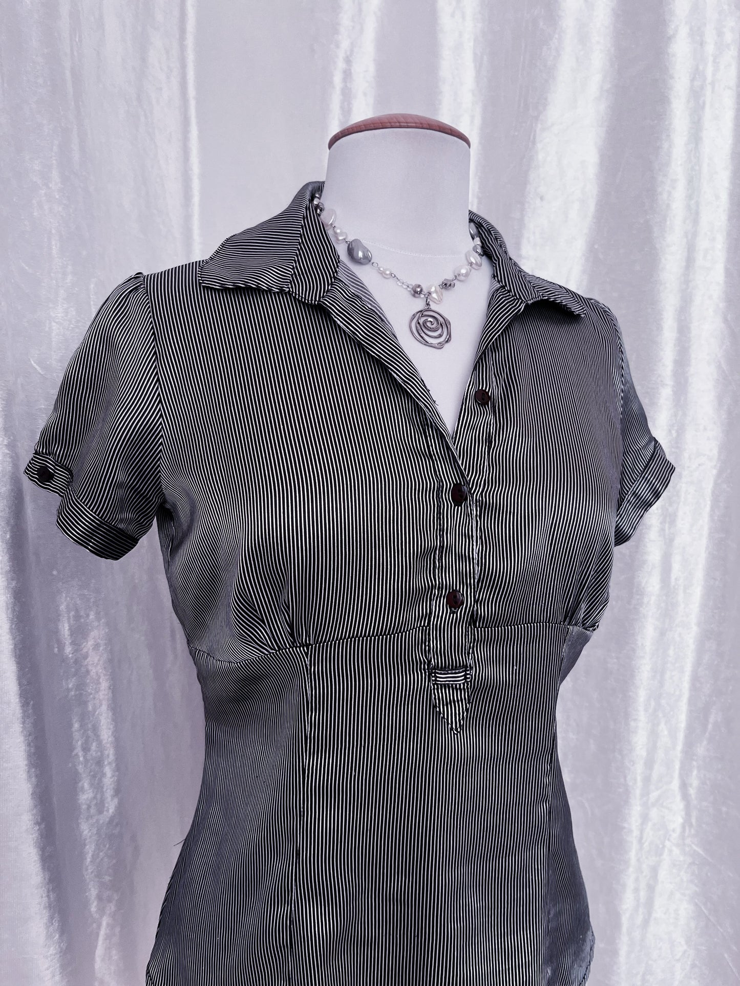 Yessica dark coquette striped shirt 💀