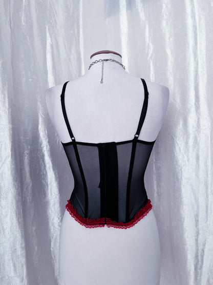 Old H&M vampire lace & mesh corset top 🌹